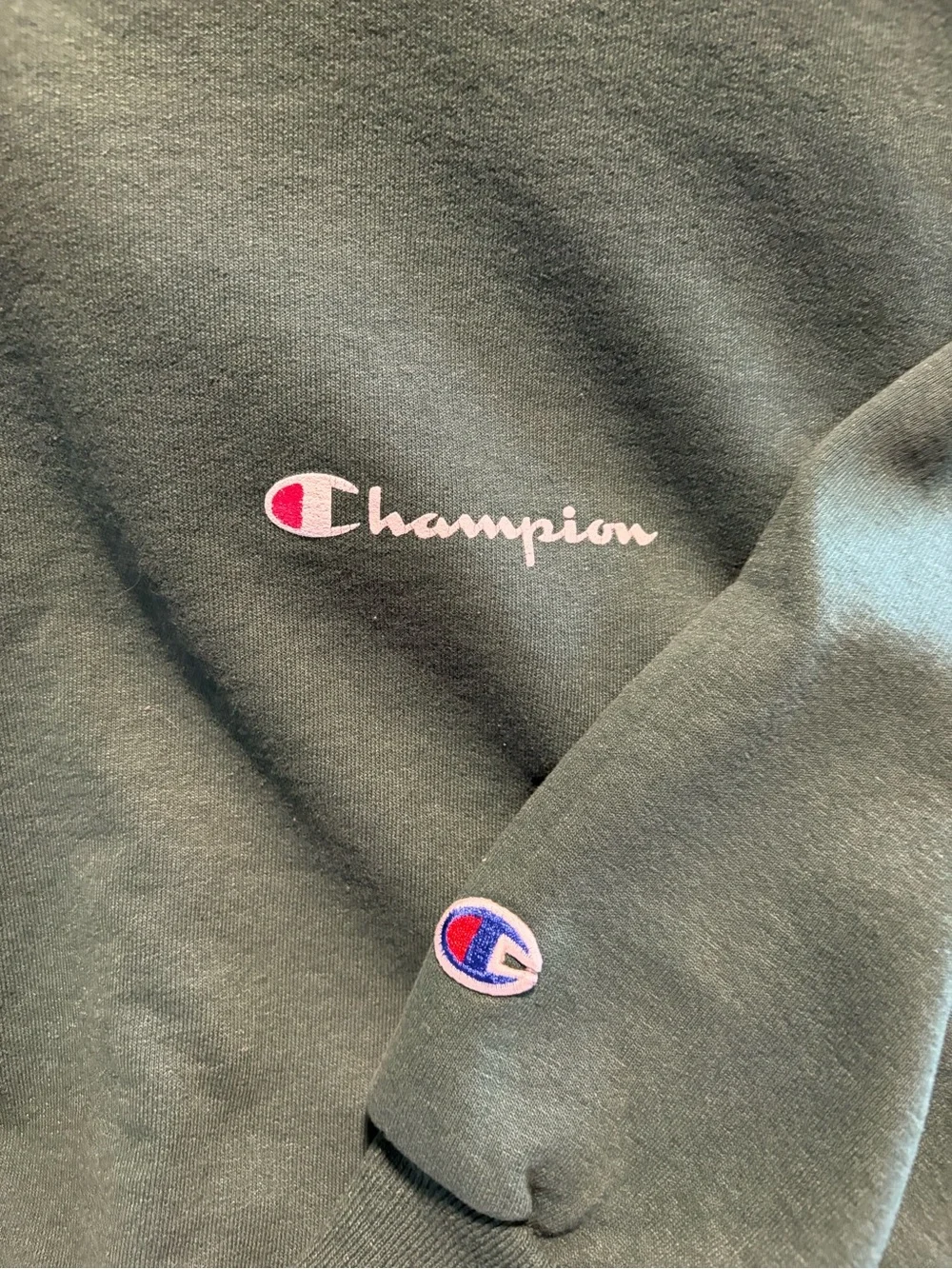 Champion Men's Dark Green Crewneck Sweatshirt